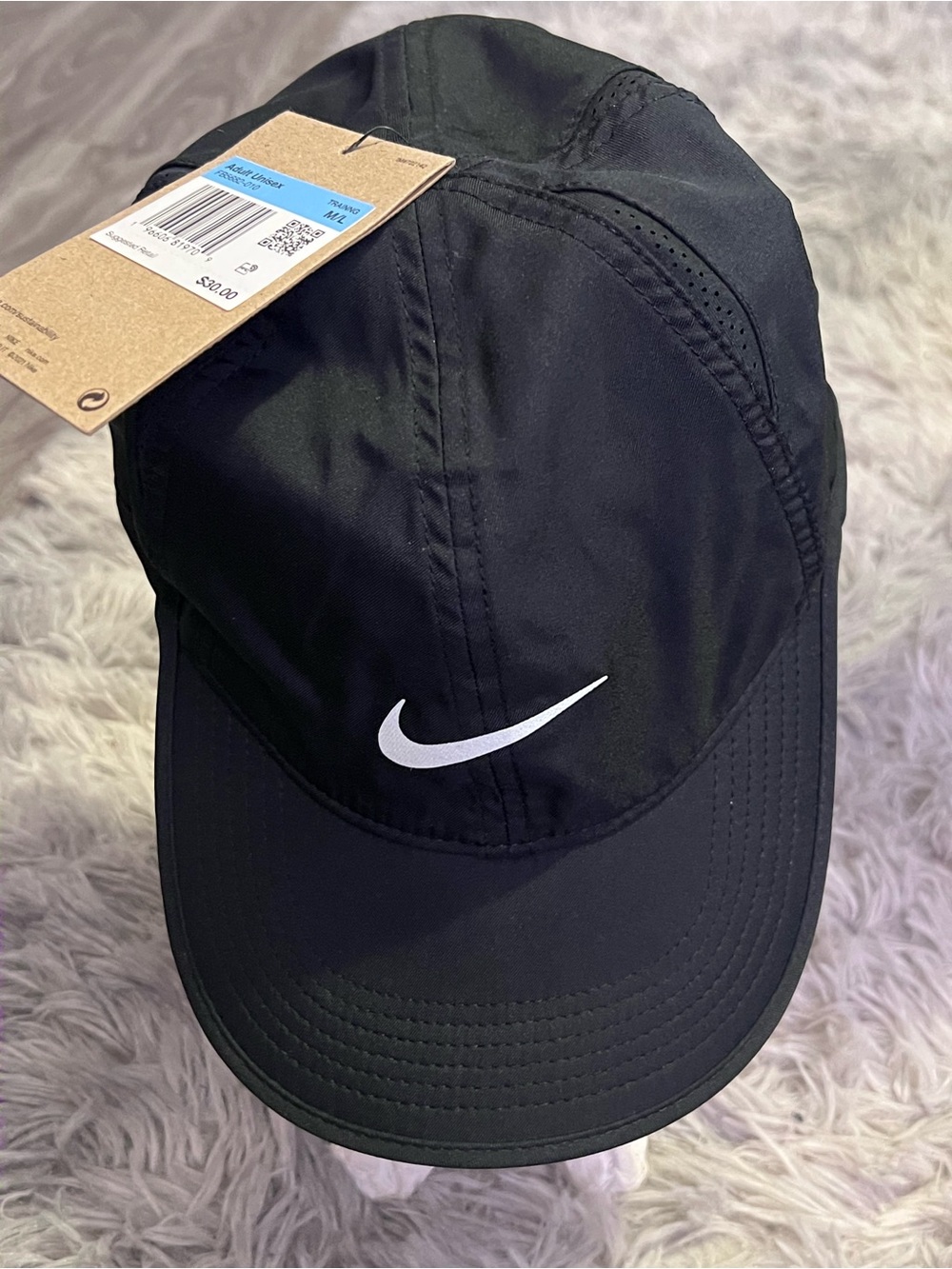 Nike Black Cap with White Swoosh Accent - Picture 3 of 4
